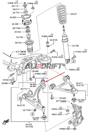 Silentblocks Uniball Inferiores Delanteros Para Brazos De Suspensión MAZDA