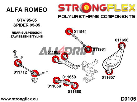011659B: Casquillo de Soporte del Amortiguador del Brazo Oscilante - Alfa Romeo GTV (95-05) tipo 916