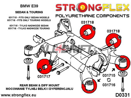 031715B Casquillo de montaje del eje trasero BMW E39