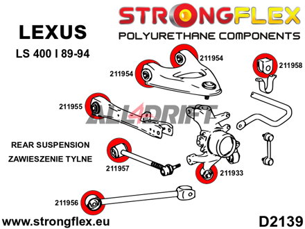 211957B Casquillo del brazo longitudinal trasero - Lexus I (89-94) XF10