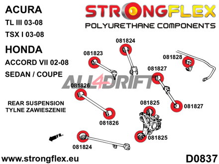 081825A Casquillo SPORT de la mangueta trasera - Acura III (03-08) UA6 / UA7