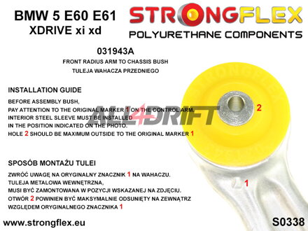 036093B Kit de casquillos del eje delantero BMW E6x