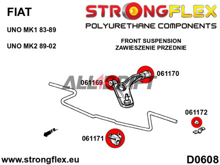 061171A Casquillo interior de la barra estabilizadora SPORT - Fiat Uno MK1/MK2/Turbo (83-02)