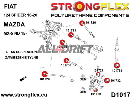 101730A Casquillo interior delantero del brazo de control inferior trasero SPORT Fiat / Mazda