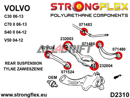 236214A: Kit de Silentblocks Deportivos para Eje Trasero - Volvo C30 (06-13)