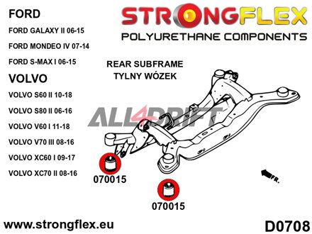 070015A: Silentblock del subchasis trasero SPORT - Ford MK IV (07-14)