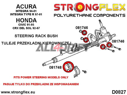 086201B Kit de casquillos de Soporte de la Dirección - Acura III (93-01) DB6/7/8/9 / DC1/4