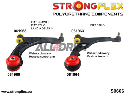 061964B Casquillo Trasero del Brazo de Suspensión Delantero - Fiat Stilo (01-07)
