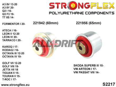 226227A Kit de Silentblocks del Eje Trasero SPORT Audi / Seat / Škoda / VW / Cupra