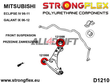 121999A: Casquillo trasero del brazo de suspensión delantero SPORT - Mitsubishi IX (06-12)