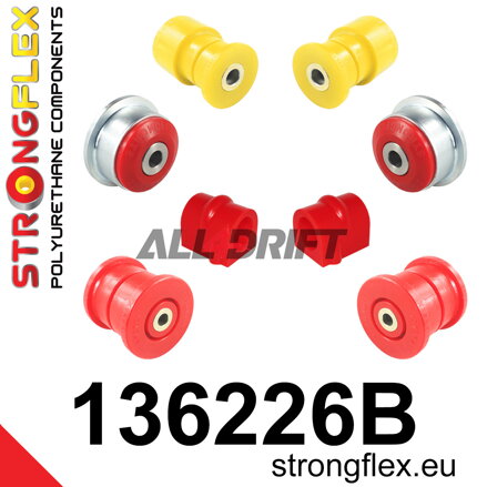 136226B Kit de silentblocks del eje delantero y subchasis trasero SPORT Opel Corsa / Tigra