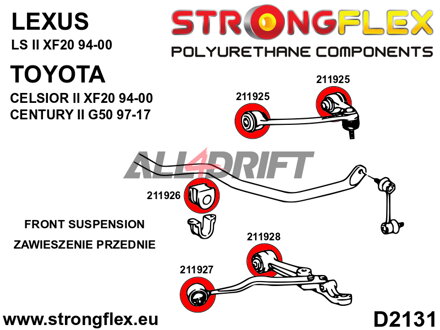 216251B Kit de Silentblocks para la Suspensión Delantera - Lexus II (94-00) XF20