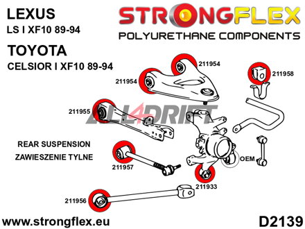 216257B Kit Completo de Silentblocks de Suspensión - Lexus I (89-94) XF10