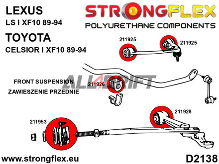 216258A Kit de casquillos de la suspensión delantera SPORT - Lexus I (89-94) XF10