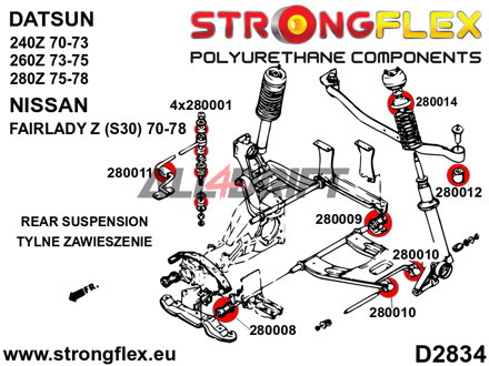 286206B Kit de Silentblocks para el Eje Trasero Datsun / Nissan