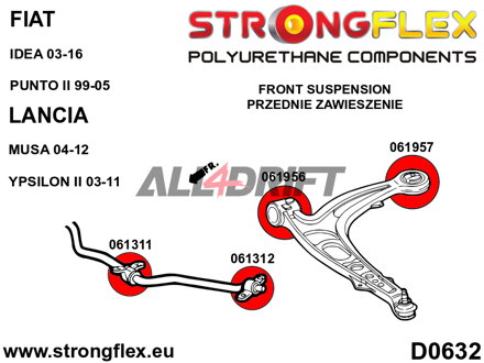 061957B Casquillo Trasero del Brazo de Suspensión Delantero