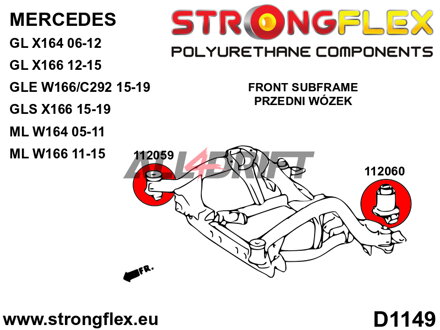 116295B Kit completo de silentblocks de poliuretano para la suspensión - Mercedes X164 (06-12)