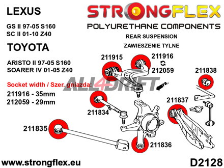 211835B Casquillo delantero del brazo longitudinal trasero - Toyota I (99-05) XE10