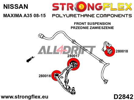 286221A Kit de Silentblocks del Eje Delantero SPORT - Nissan VII (09-15) A35