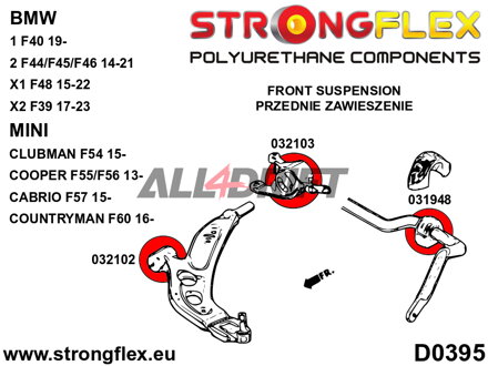 036111B Kit Completo de Silentblocks de Poliuretano para Ejes BMW / Mini