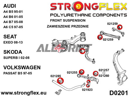 026279A Kit Completo de Silentblocks del Eje SPORT Audi