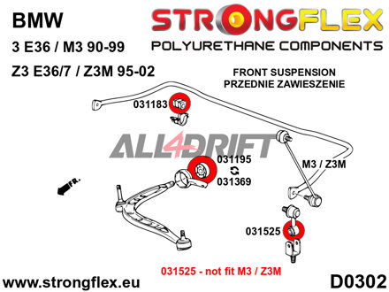 036108B Kit completo de casquillos del eje BMW E36 Compact