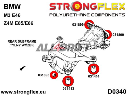 031413A Silentblock Delantero Subchasis Trasero SPORT BMW E46 / X3 / Z4