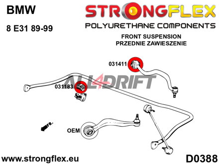 031411A Silentblock trasero del Brazo de Suspensión Delantero SPORT BMW E31 / E32 / E34