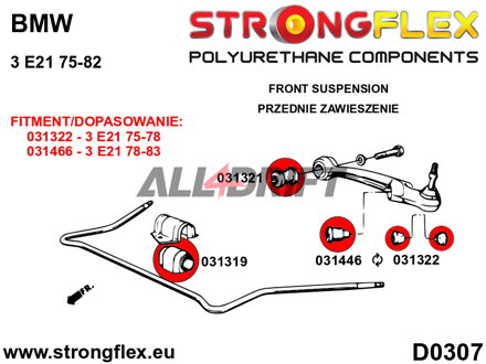 031319B Casquillo de la barra estabilizadora delantera BMW E21