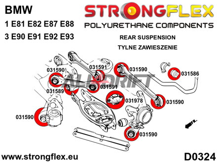 036216B Kit completo de Silentblocks de poliuretano para ejes BMW E9x