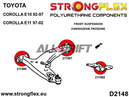 211980B: Brazo de suspensión – Casquillo delantero - Toyota VI (87-92) E90