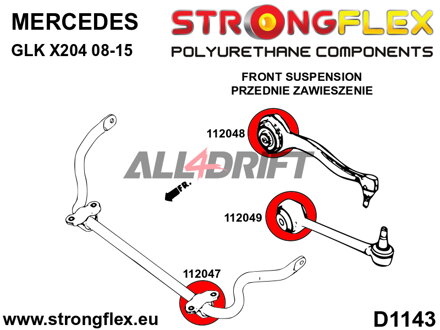 116276A Kit de casquillos de suspensión delantera SPORT - Mercedes GLK (08-15) X204