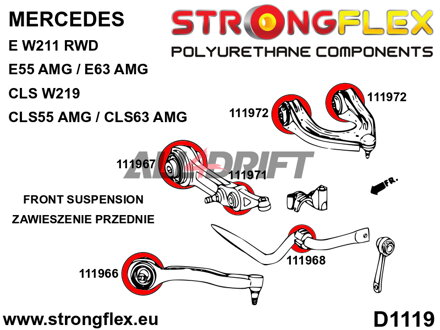 116246A Kit de silentblocks de suspensión delantera SPORT - Mercedes W211 RWD