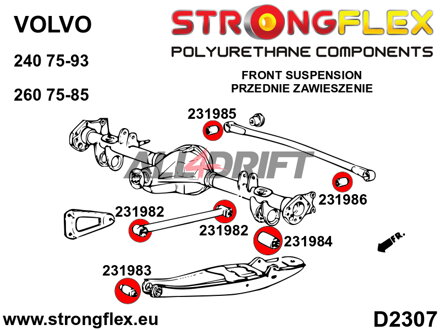 236209A Kit de Silentblocks del Eje Trasero SPORT Volvo 240 / 260