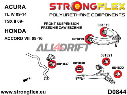 086238B Kit de Silentblocks del Eje Delantero - Honda VIII (08-16)