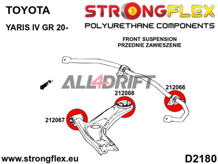 216296B Kit completo de casquillos del eje Toyota Yaris / Yaris Verso