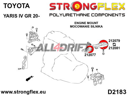 212081A: Inserto SPORT del Soporte de la Transmisión - Toyota IV (20-) GR-FOUR