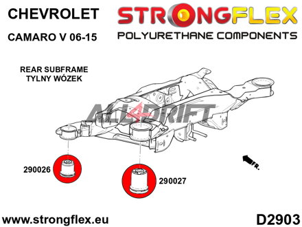 296103A Kit de casquillos del subchasis trasero SPORT - Chevrolet Camaro V (09-15)