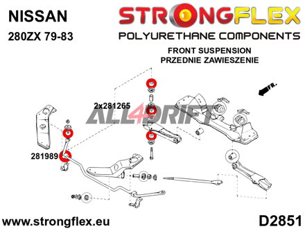 281989A Casquillo de la barra estabilizadora delantera SPORT - Nissan I (84-90) Z31