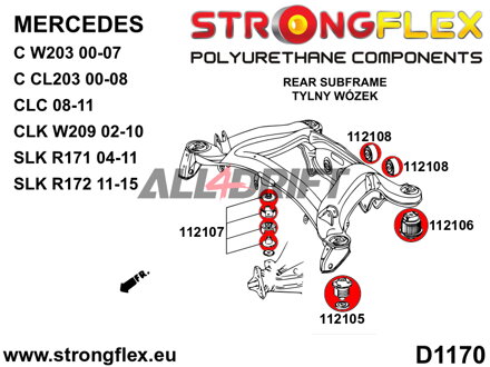 112106B Casquillo del subchasis trasero – Trasero - Mercedes W209 (02-10)
