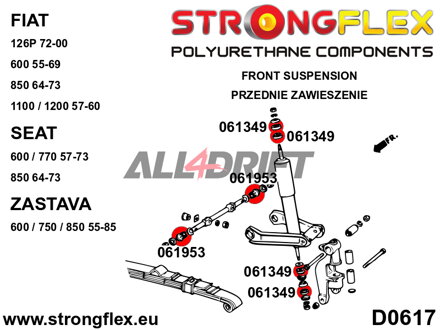 061349B Soporte del amortiguador - Fiat 126P (72-00)