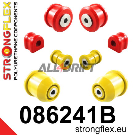 086241B: Kit de Silentblocks del Eje Delantero y Subchasis Trasero - Honda IX (12-17) FK / FG / FA / FD