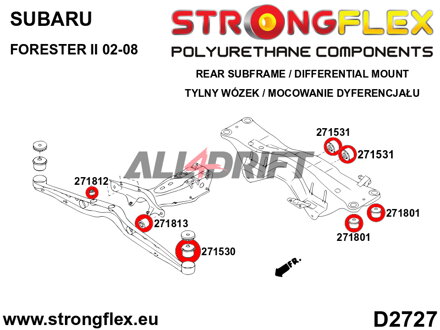 276252A Kit de Silentblocks del Subchasis Trasero SPORT - Subaru I (97-02) SF