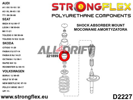 226121A Kit Completo de Silentblocks del Eje SPORT Audi / Seat / Škoda / VW