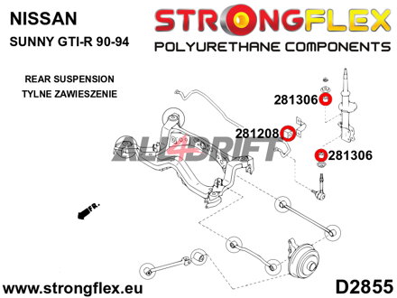 281208A Casquillo de la barra estabilizadora trasera SPORT Infiniti / Nissan
