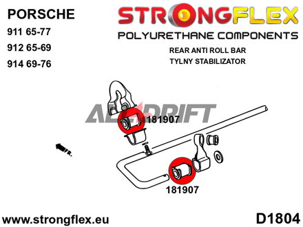 181907A Casquillo de la barra estabilizadora trasera SPORT - Porsche 911 (74-89)