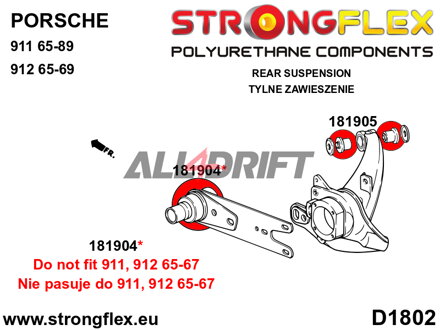 181905B Casquillo interior del brazo trasero - Porsche 911 (74-89)