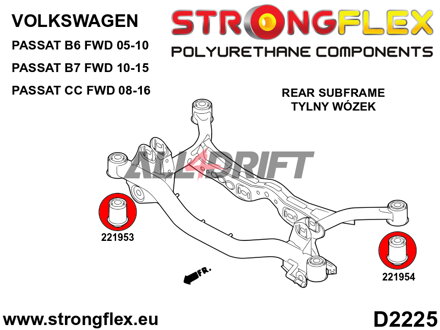 226241B Kit completo de Silentblocks de poliuretano para suspensión - Volkswagen B6 FWD