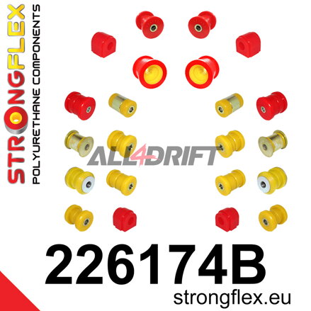 226174B Kit de casquillos de suspensión delantera y trasera Audi / Seat / Škoda / VW