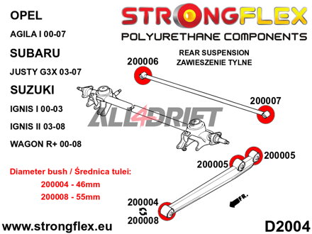 200005B Casquillo trasero del brazo longitudinal trasero
